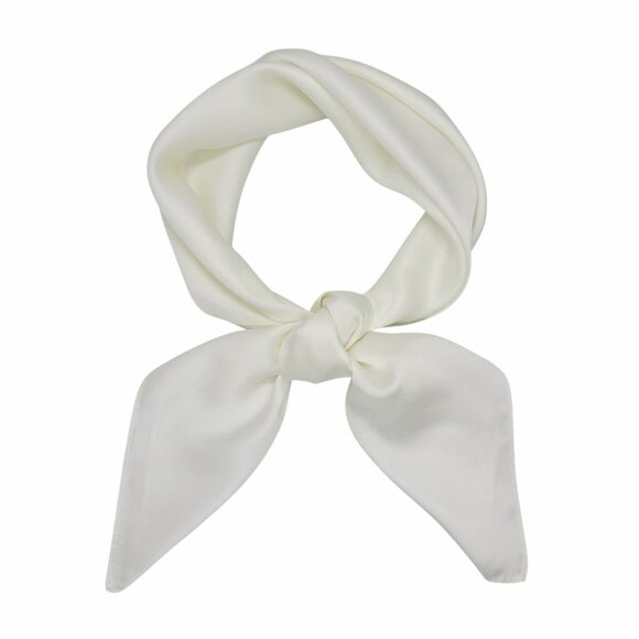 ⭐Elegant Luxury Bandana Square Silky Scarf WHITE Solid Wrap Versatile Soft Shawl - Picture 2 of 7